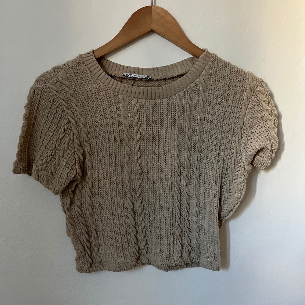 Zara Crop Jacquard Shirt